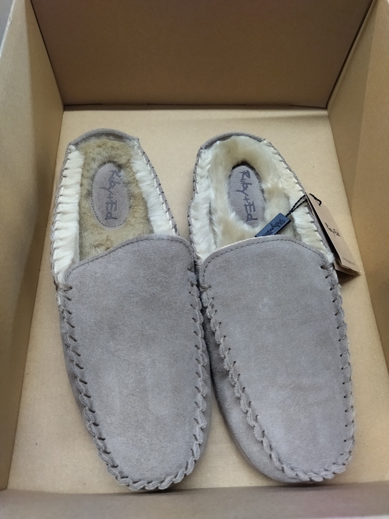 Ruby &amp; Ed Pantoffel - Taupe Suede Mocassins Bruno