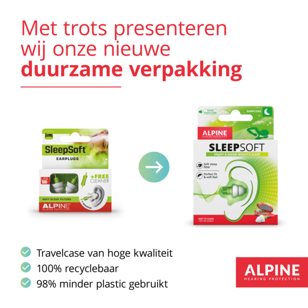 Alpine SleepSoft - Slaap Oordoppen SNR 25 dB - 1 paar