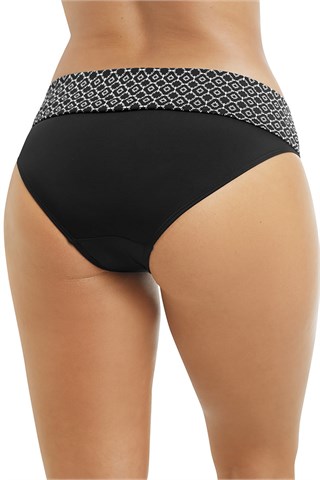 Zwemslip Hoge Taille Ayon - Zwart/Wit