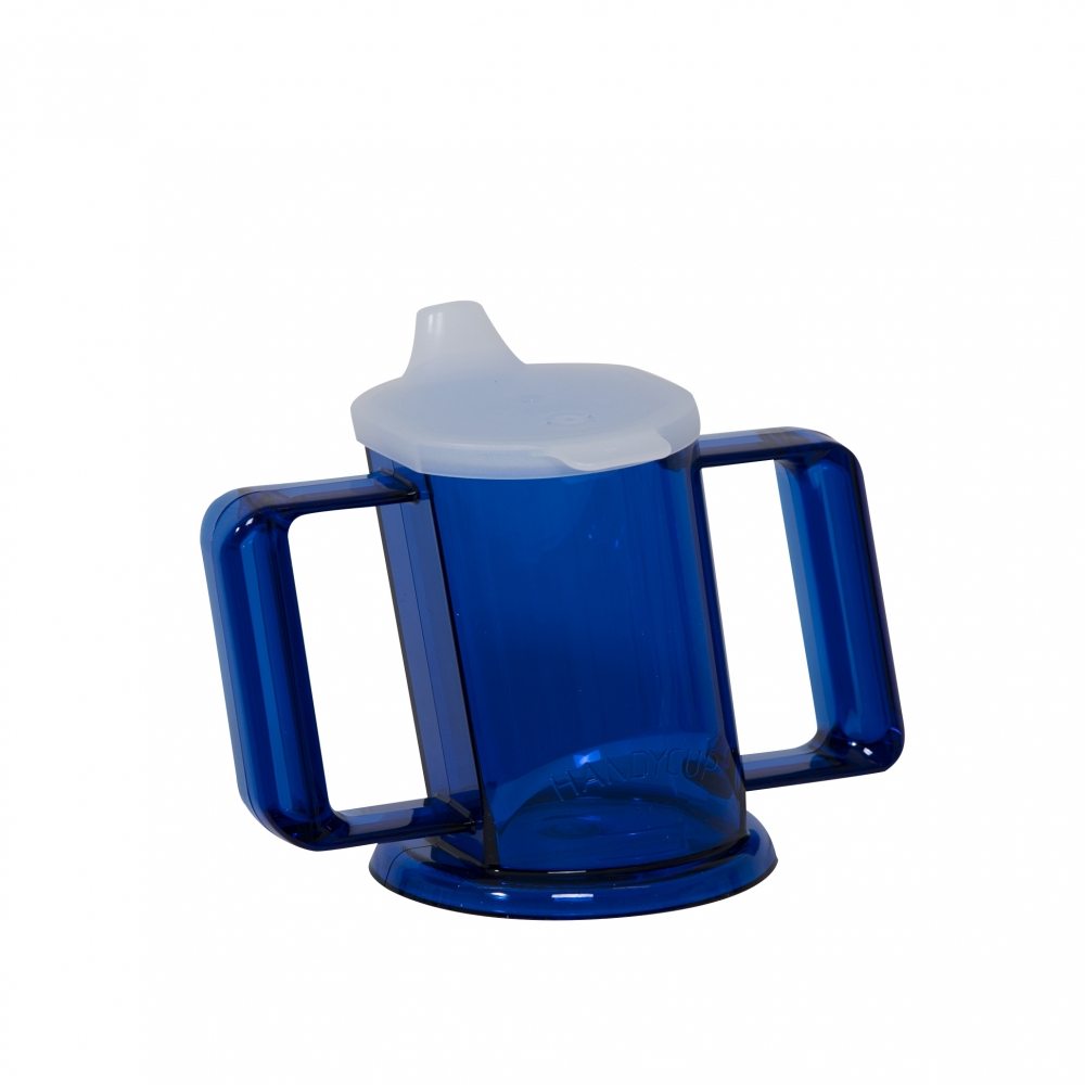 Handycup met deksel blauw