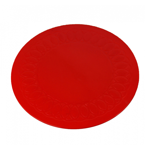Tapis rond antidérapant - rouge 14 cm