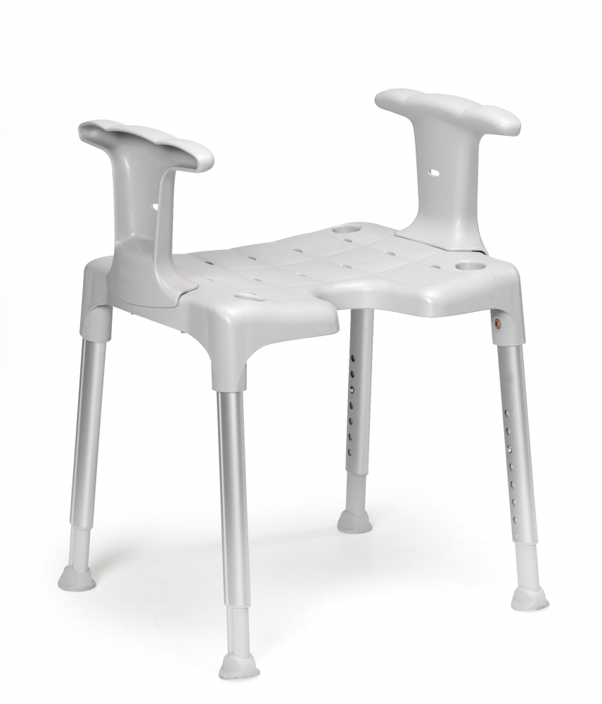 Swift tabouret de douche avec accoudoirs - gris