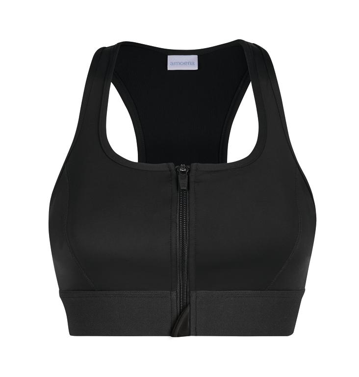 Soutien-gorge de sport à fermeture éclair - Noir