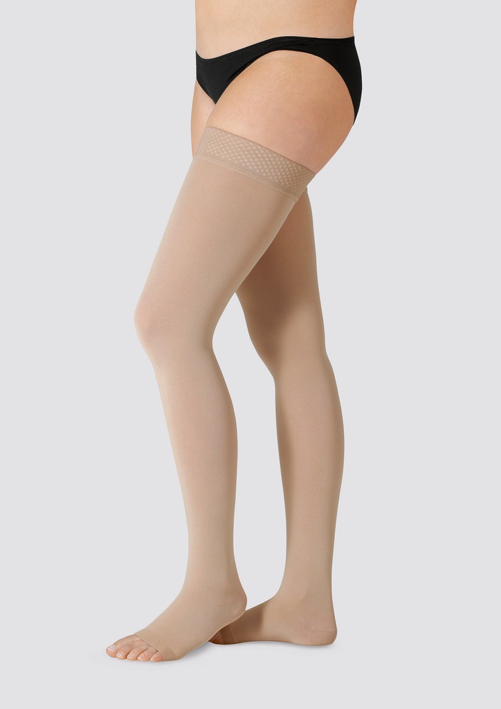 Juzo Soft 2002 Bas d’aines (AG) Pieds ouverts + Bande de silicone 