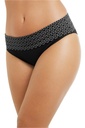 Zwemslip Hoge Taille Ayon - Zwart/Wit