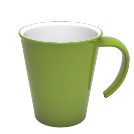 Tasse à café Culinar avec une grande anse ouverte en SAN 1201 350 ml - vert/blanc
