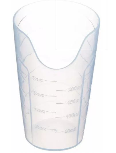 Gobelet transparent avec découpe pour le nez 225 ml standard