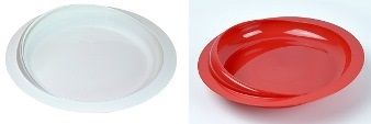 Bord met opstaande rand en zuignap - 24 cm - rood