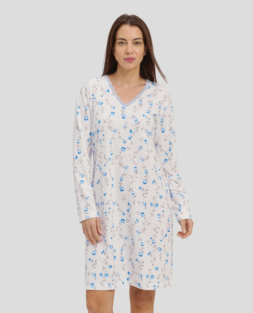 Nachtkleed Camison Flores Puntilla