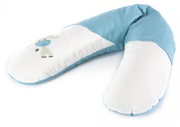 [AB2 TH00205] Coussin demi-lune - Housse âne bleu-blanc