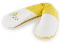 [AB2 TH00210] Coussin demi-lune - Housse âne jaune-blanc