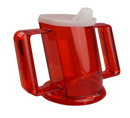 [ADV AD075872] Henrocup schuine beker + 2 tuitjes 237 ml - rood transparant -- 1310803