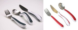 Couverts adaptés Kura Care couteau, gris foncé/ blanc