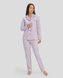Pijama Estampado Abierto Rosa